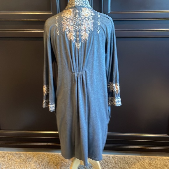 Johnny Was Long Embroidered Cardigan Gray - Picture 8 of 10